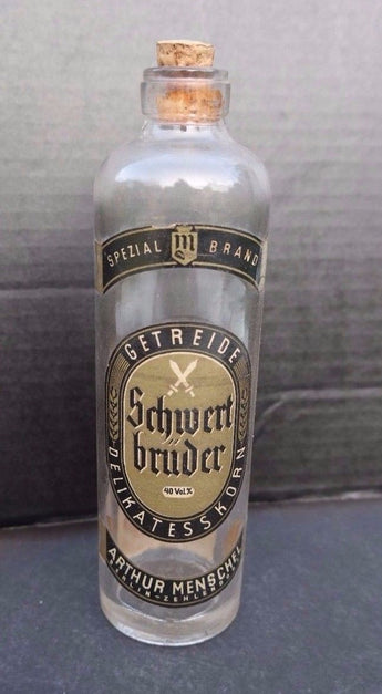 Vintage 1900's GETREIDE DELIKATESS KORN Schwert Bruder 40 Vol. %Glass Bottle
