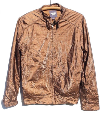 Heritage 1981 Women's BROWN GOLD Bomber Jacket Coat