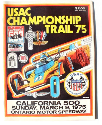 VTG 1975 California 500 USAC Championship Trail Ontario Motor Speedway Magazine