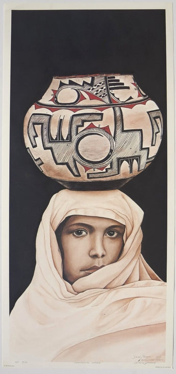 1992 DONA MARES "Ceremonial Water" SIGNED Lithograph Print AP 9/50 10X24