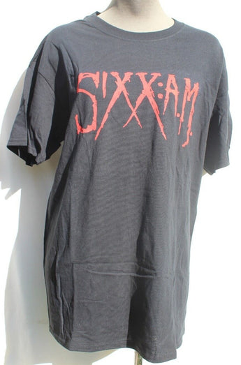 SIXX AM Official Black & Red MERCH BAND CONCERT MUSIC T-SHIRT