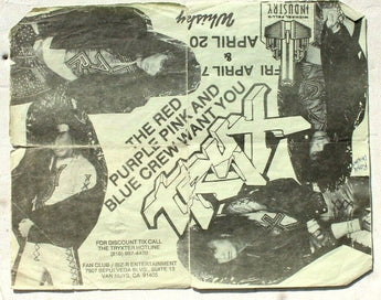 Vtg 1980s 1990s Punk Rock Hair Band Concert Flyer Tryxter TR4X Whisky-A-Go-Go