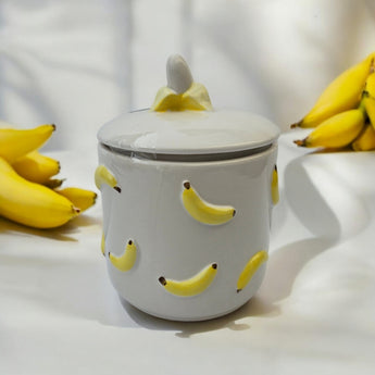 New Luna & Sage Banana Cookie Sugar Jar Hand Painted Canister Tiktok Viral
