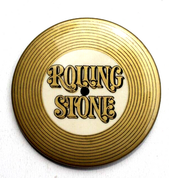 Vintage Gold ROLLING STONE Magazine 3" Promotional Pin Pinback