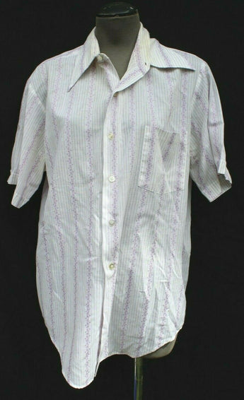 Vtg Men’s Retro MCM Purple The Broadway Button Down Casual Collar Shirt - Medium