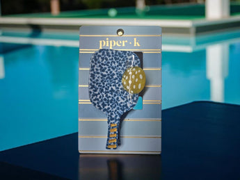 New Blue Plastic Pickleball Paddle W/ Ball Claw Hair Clip Mothers Day Gift