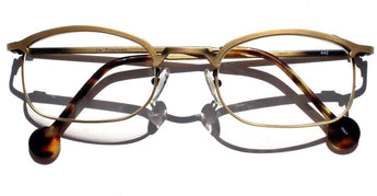 New Vtg 1995 L.A. Eyeworks Retro Abstract Eyeglasses - Rustic Gold AKIO 442