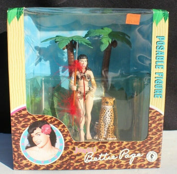 Sealed Jungle Bettie Page 2000 Action Figure with Leopard & Diorama NOS