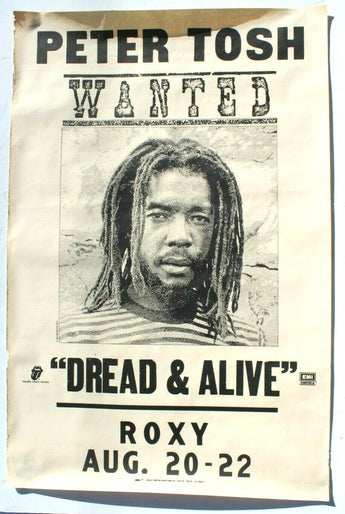 Original 1981 Peter Tosh Boxing Style Promotional Roxy Tour & Album Poster