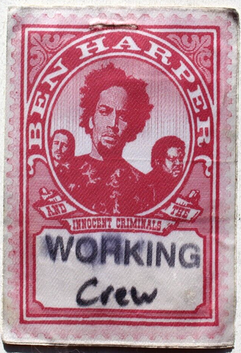 Vtg Access Backstage CREW Pass VIP Sticker Ben Harper & The Innocent Criminals