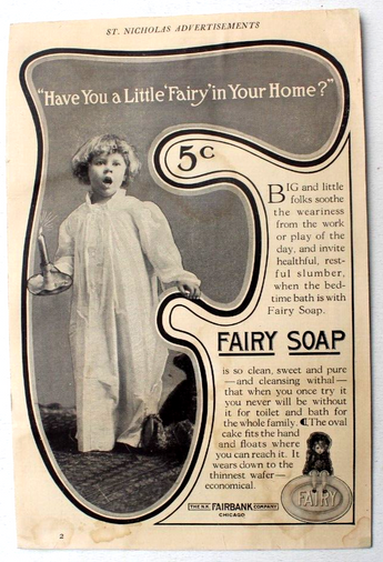Vintage 1914 FAIRBANK FAIRY SOAP Girl Little Fairy In Your Home Advertising Ad