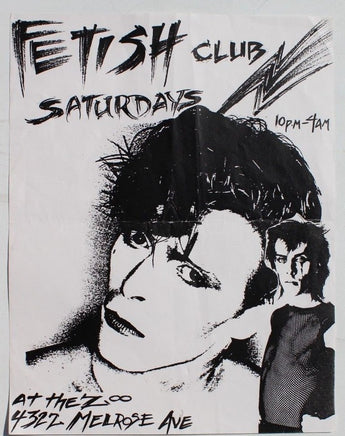 Vtg 1980s Fetish Club At The Zoo Melrose Ave Punk Rock Concert Flyer CA