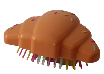 New Croissant-Shaped Hair Brush with Sprinkles - Fun & Unique Detangling Tool