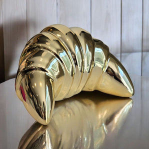 New Large Ceramic Gold Food Retro MCM Croissant Roll Bakery Figure Room Decor