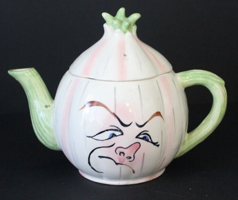 Vintage ONION Grumpy Sad FACE TEAPOT Funny Gag Gift