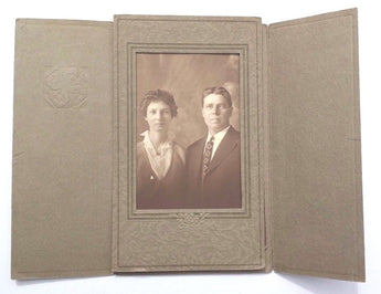 Vintage Black & White 1930's Husband & Wife (Husband Cross Eyed) Weird Photo