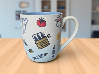New Blue Sardines Tomatoes Fish Soft Touch Coffee Mug Gift