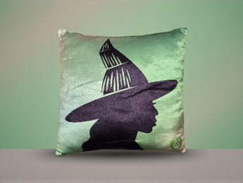 New WICKED Elphaba Shadow Wizard Of Oz Green Black Decorative Toss Pillow