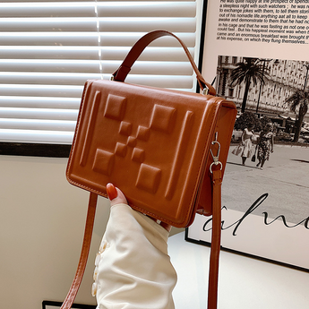New Brown Women Red Casual Bow Decorated Bucket Crossbody Bag Purse