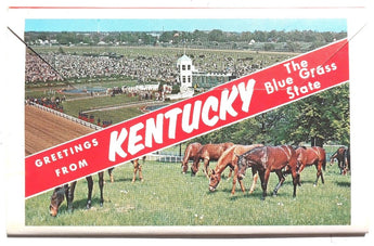 Vtg 12 PHOTOS Accordion Postcard GREETINGS FROM KENTUCKY Blue Grass State Set