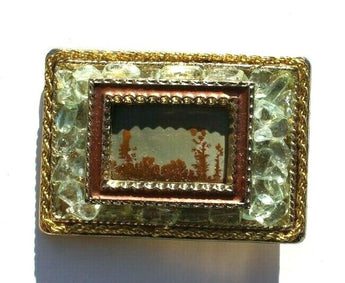 Vtg Hand Made South Western Belt Buckle (Agate Stone Geode Gemstone) Crystal #40