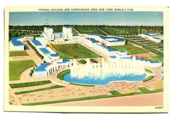 Vtg 1939 Federal Building New Work Worlds Fair Postcard (28 Of 1000)