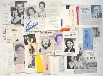 VTG LOT Of 1950's -1960's INFORMATIONAL ACTOR Biography BROCHURE (May Norton)