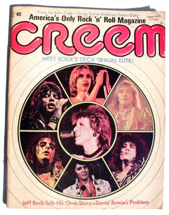 Vintage Creem Magazine August 1973 - David Bowies JEFF BECK Meet Rock Deca