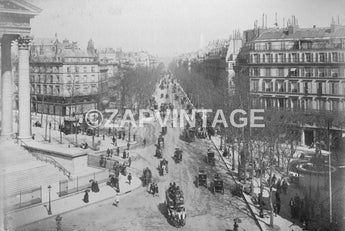 Vtg Antique 1870 - 1899 Paris France - Le Boulevard Da La Madeleine Photo #2487