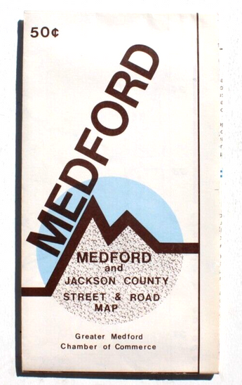 Vintage Medford And Jackson Country Street & Road Map Chamber Of Commerce