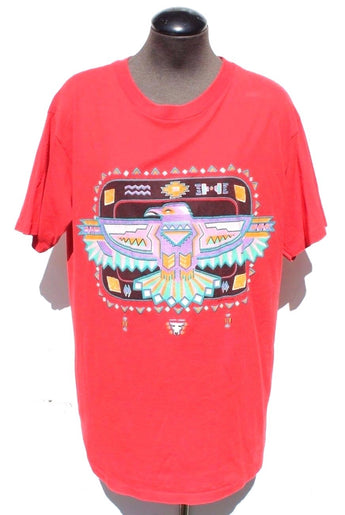 Vintage Mens Navajo Mexico Western Neon Bald Eagle Abstract Shirt