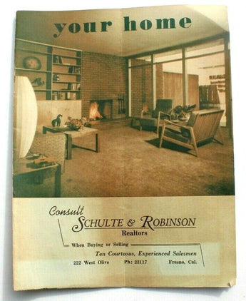 Vtg 1954 SCHULTE & ROBINSON Your Home Improvements Information Brochure Booklet