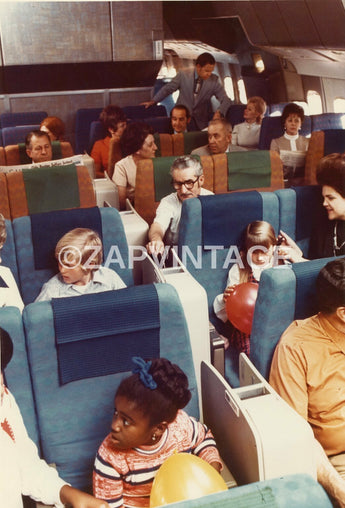 Vtg 1970s Airline Airplane Advertising Inside Passengers Aircraft Photo #2045