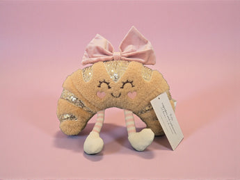 New Croissant W/ Bow Valentine Day Plush Weighted Door Stopper Room Decor