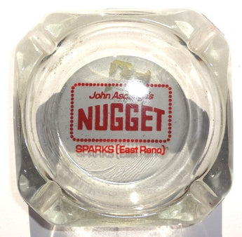 Vintage Clear Glass JOHN ASCUAGA'S Nugget SPARKS ( EAST RENO ) ASHTRAY