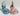 Vintage Girl / Boy Pink Blue Funny Easter Bunny Salt and Pepper Shakers Set