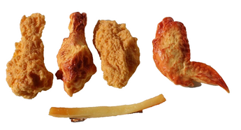 Funny Roasted Chicken Legs Crispy Wings French Fries Hair Clip Hairpin Accessory