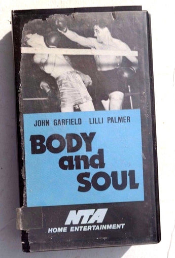 Vintage 1982 BODY AND SOUL (VHS) John Garfield / Lilli Palmer NTA HOME VIDEO