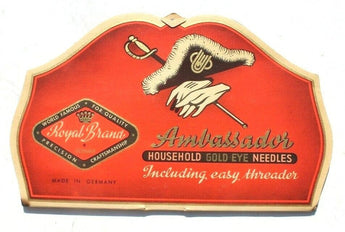 Antique Vtg Needle Book Sample Case Advertising Royal Brand Ambassador