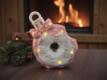 New Pink Christmas Pastel Donut Light Up Candy Land Ornament Holiday Decor 12"