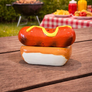 New Fathers Day Hot Dog In a Bun Salt & Pepper Shakers BBQ Party Dinning Set