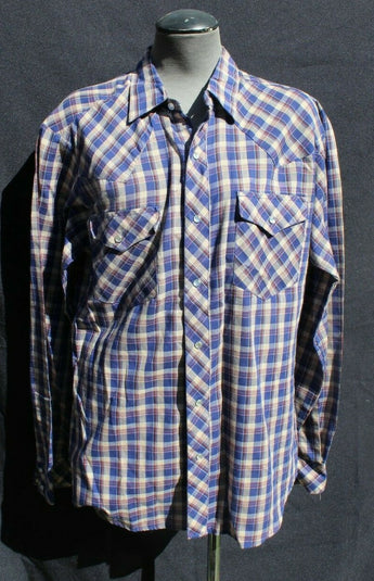 Vtg Men’s Madman Retro Country Western Stripped Cowboy Pearl Snap Shirt Size Lrg