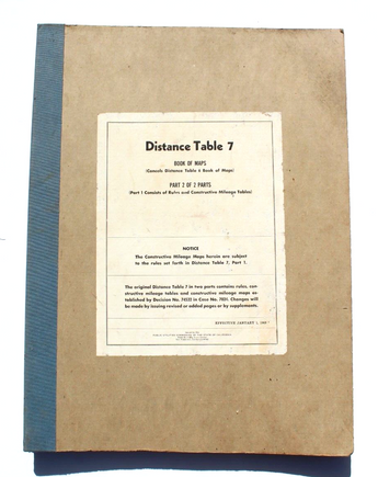 Vtg 1969 California Public Utilities Comm Distance Table 7 Book Of Maps