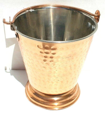 Copper Steel Serve Ware Bucket for Serving Dishes Traditional Handmade Hammered
