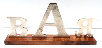 New Wood / Metal Table Top Man Cave BAR Letter Advertisting Sign Room Decor