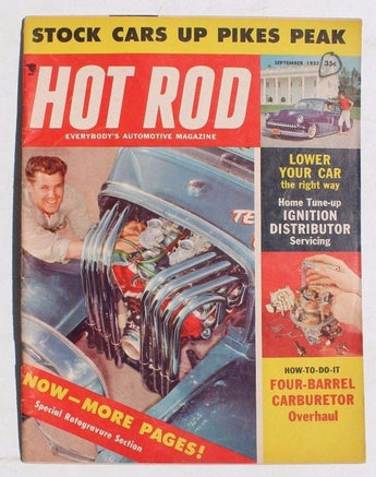 Vtg Hot Rat Rod Car Magazine - September 1957 HOT ROD (Stock Cars Up Pikes Peak)