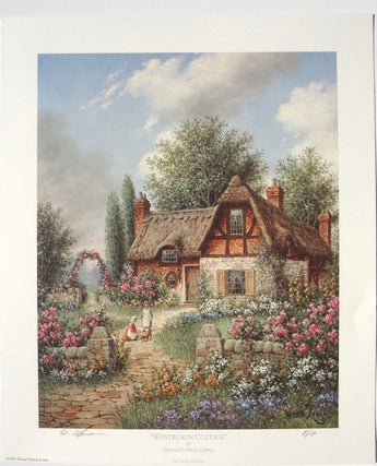1991 DENNIS LEWAN "Wenthworth Cottage" Hand Signed Lithograph Print 10X12 8/8