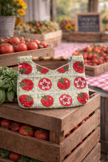 New Funky Garden Tomatoes Beaded Cocktail Bag Purse Clutch Viral TikTok India