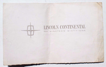 Vintage 1961 Lincoln Continental Dealer Salesman Brochure