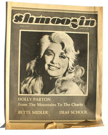Vintage June 9, 1977 Shmoozin Music Newspaper Magazine - Dolly Parton